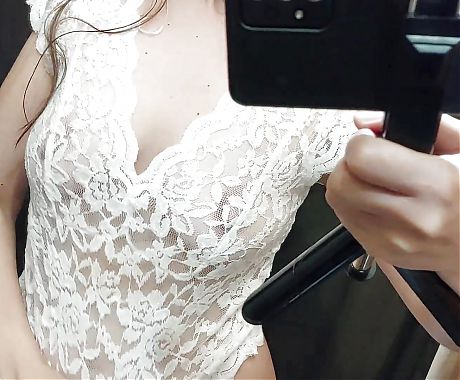 Sexy mom fitting room Hot brunette big ass